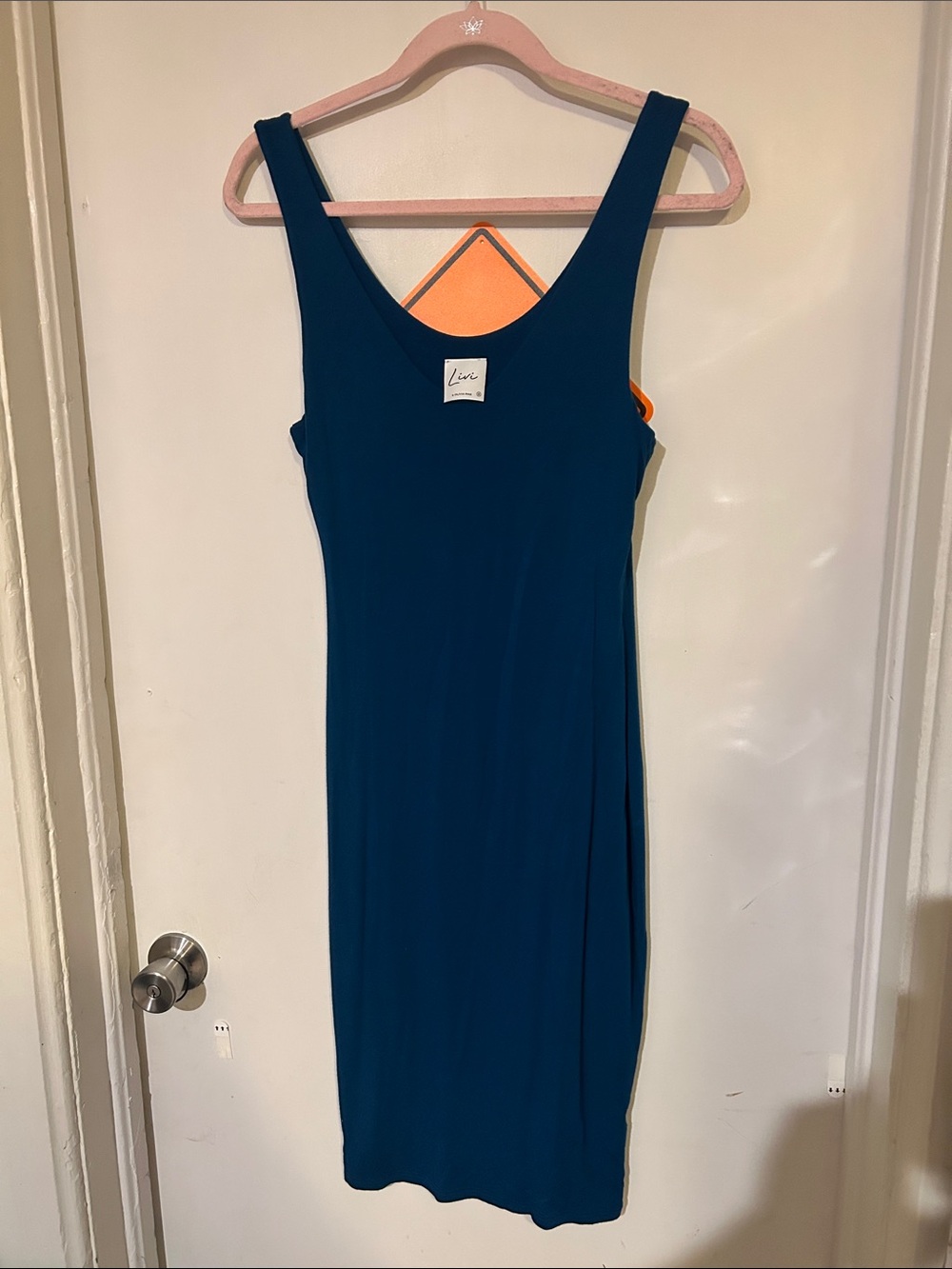 Olivia Rae Teal Scoop Neck Tank Midi Dress